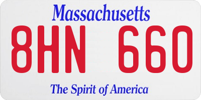 MA license plate 8HN660