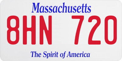 MA license plate 8HN720