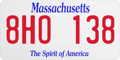 MA license plate 8HO138