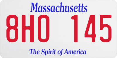 MA license plate 8HO145