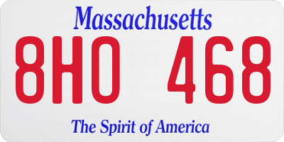 MA license plate 8HO468