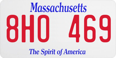MA license plate 8HO469