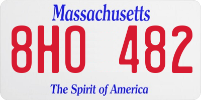 MA license plate 8HO482