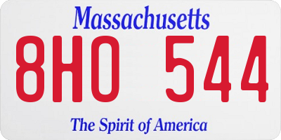 MA license plate 8HO544