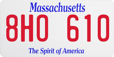 MA license plate 8HO610