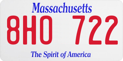 MA license plate 8HO722