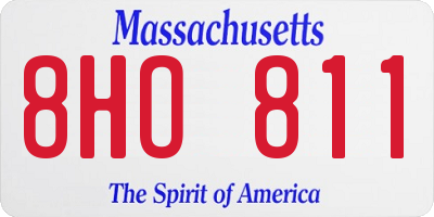 MA license plate 8HO811