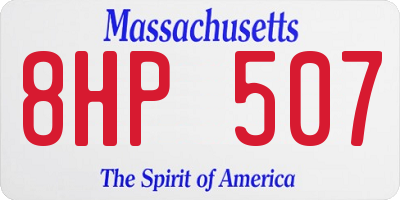 MA license plate 8HP507