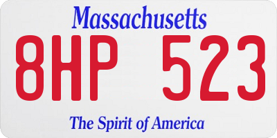 MA license plate 8HP523