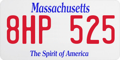 MA license plate 8HP525