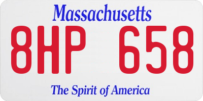 MA license plate 8HP658