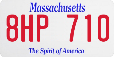 MA license plate 8HP710