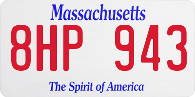 MA license plate 8HP943