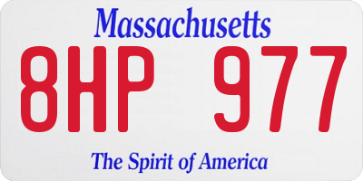 MA license plate 8HP977