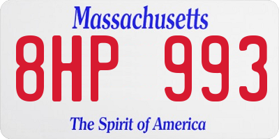 MA license plate 8HP993