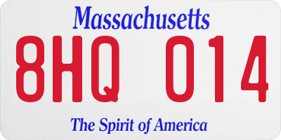 MA license plate 8HQ014
