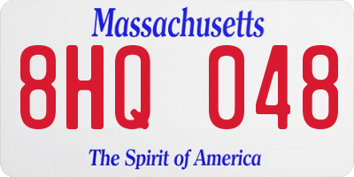 MA license plate 8HQ048