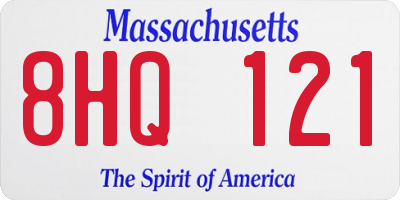 MA license plate 8HQ121