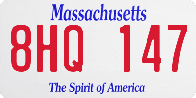 MA license plate 8HQ147