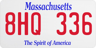 MA license plate 8HQ336