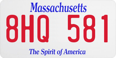 MA license plate 8HQ581