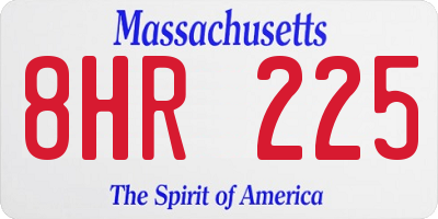 MA license plate 8HR225