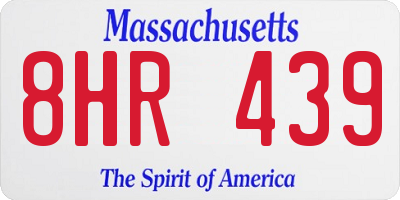 MA license plate 8HR439