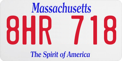 MA license plate 8HR718