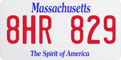 MA license plate 8HR829