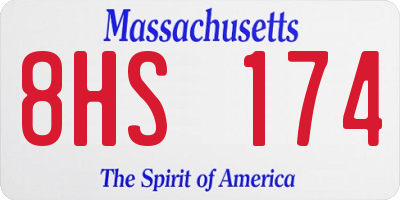 MA license plate 8HS174