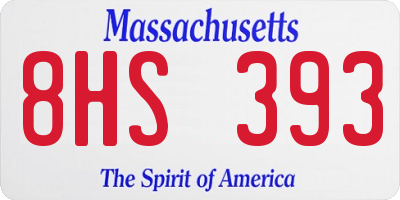 MA license plate 8HS393