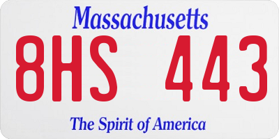 MA license plate 8HS443