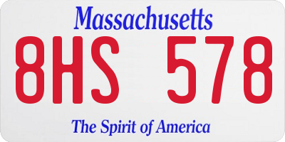 MA license plate 8HS578