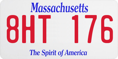 MA license plate 8HT176