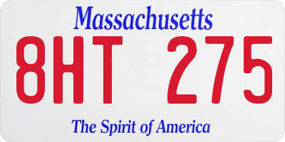 MA license plate 8HT275