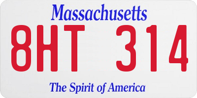 MA license plate 8HT314