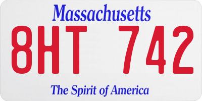 MA license plate 8HT742