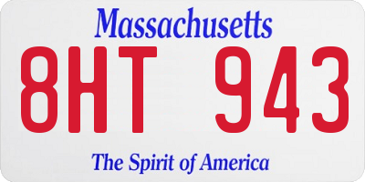 MA license plate 8HT943