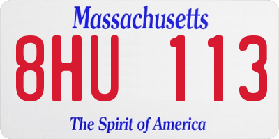 MA license plate 8HU113