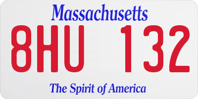 MA license plate 8HU132