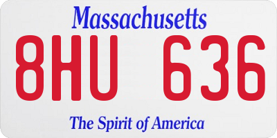 MA license plate 8HU636
