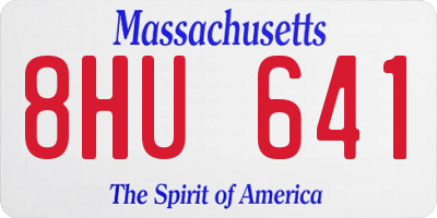 MA license plate 8HU641