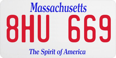 MA license plate 8HU669