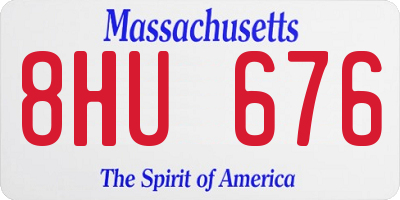 MA license plate 8HU676