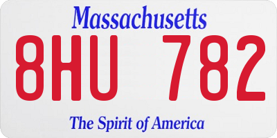 MA license plate 8HU782