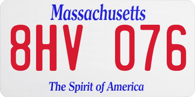 MA license plate 8HV076