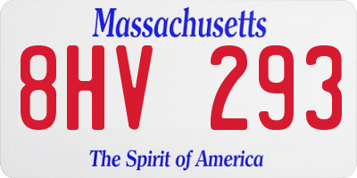 MA license plate 8HV293
