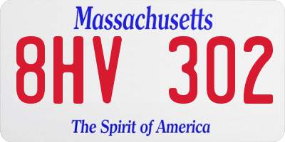MA license plate 8HV302