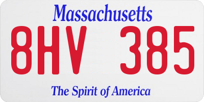 MA license plate 8HV385
