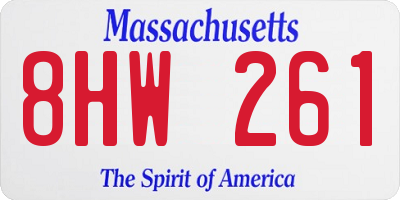 MA license plate 8HW261